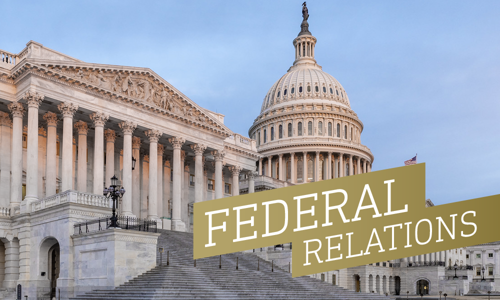 Federal Relations image with U.S. capitol building