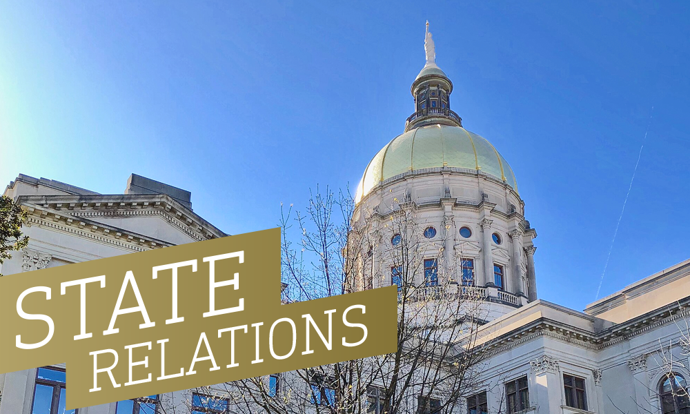State Relations graphic with Georgia Capitol building