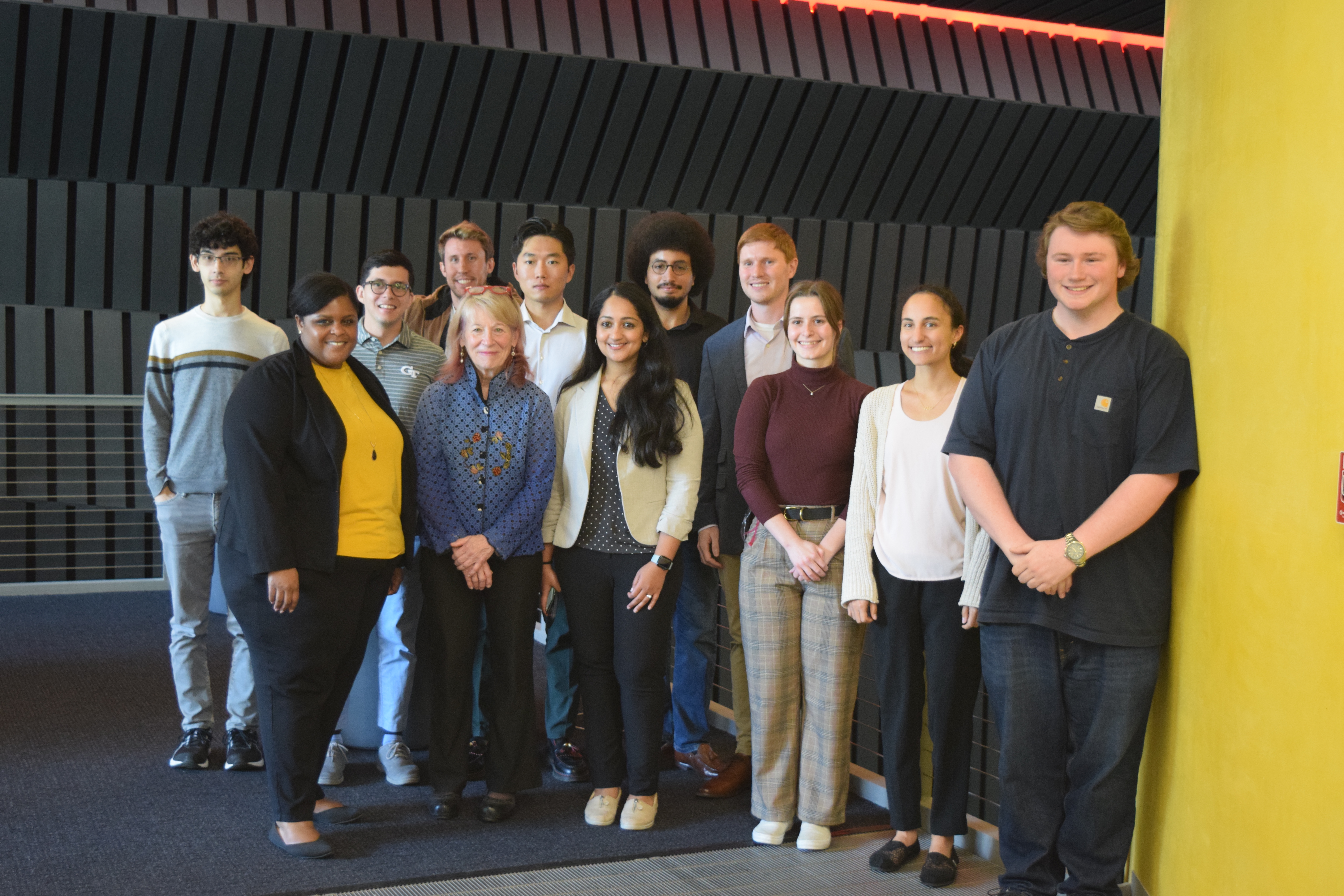 Group of students with Department of Energy Under Secretary Geri Richmond